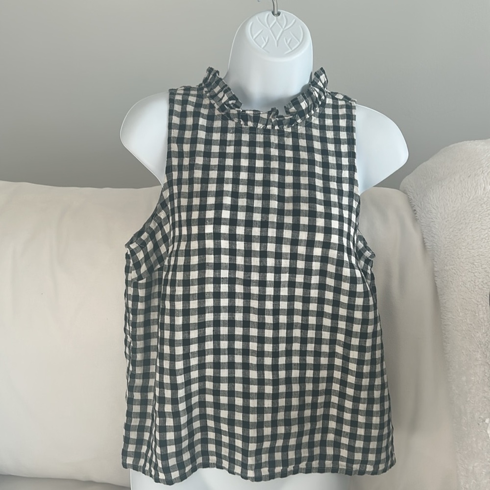 J Crew XXS new with tag black and white gingham